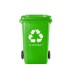 Papelera contenedor q connect plastico verde para envases de vidrio 100l con tapa y ruedas 750x470x370 mm