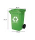 Papelera contenedor q connect plastico verde para envases de vidrio 100l con tapa y ruedas 750x470x370 mm