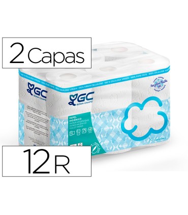 Papel higienico gc 2 capas paquete de 12 rollos