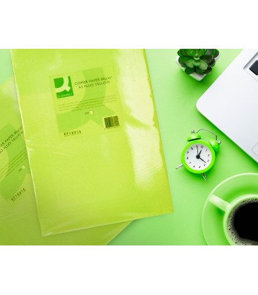 Papel color q connect din a3 80gr verde neon paquete de 500 hojas