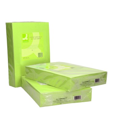 Papel color q connect din a3 80gr verde neon paquete de 500 hojas