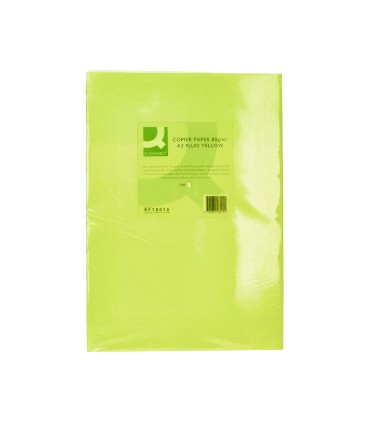 Papel color q connect din a3 80gr verde neon paquete de 500 hojas