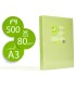 Papel color q connect din a3 80gr verde neon paquete de 500 hojas