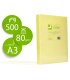 Papel color q connect din a3 80gr amarillo neon paquete de 500 hojas