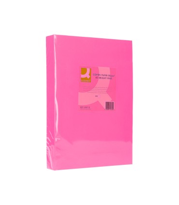 Papel color q connect din a3 80gr rosa intenso paquete de 500 hojas