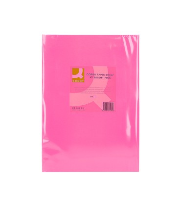 Papel color q connect din a3 80gr rosa intenso paquete de 500 hojas