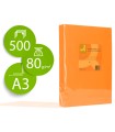 Papel color q-connect din a3 80 gr naranja intenso paquete de 500 hojas