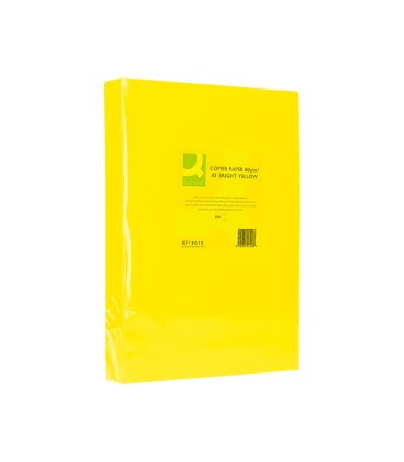 Papel color q connect din a3 80 gr amarillo intenso paquete de 500 hojas