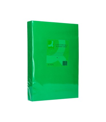 Papel color q connect din a3 80gr verde intenso paquete de 500 hojas