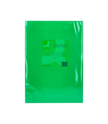 Papel color q connect din a3 80gr verde intenso paquete de 500 hojas