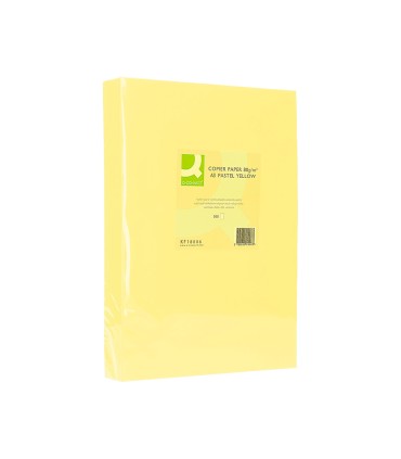 Papel color q connect din a3 80gr amarillo paquete de 500 hojas