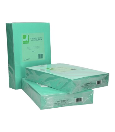 Papel color q connect din a3 80gr verde paquete de 500 hojas