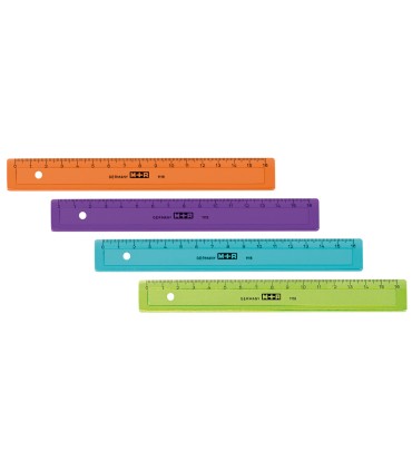 Regla mr 16 cm plastico graduada y biselada colores surtidos