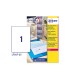 Etiqueta adhesivas resistente avery transparente 210x297 mm caja de 25 unidades