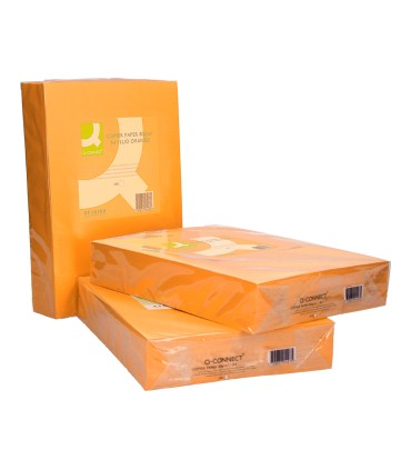 Papel color q connect din a4 80gr naranja neon paquete de 500 hojas