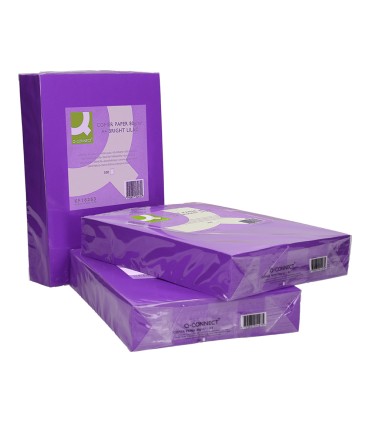 Papel color q connect din a4 80gr lila intenso paquete de 500 hojas