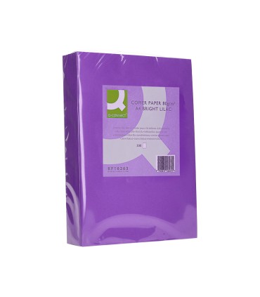 Papel color q connect din a4 80gr lila intenso paquete de 500 hojas