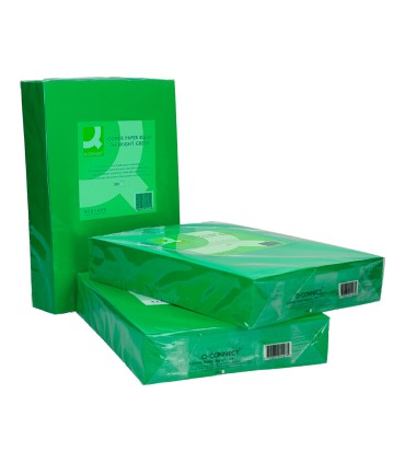 Papel color q connect din a4 80gr verde intenso paquete de 500 hojas