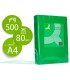 Papel color q connect din a4 80gr verde intenso paquete de 500 hojas