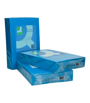 Papel color q connect din a4 80gr azul intenso paquete de 500 hojas