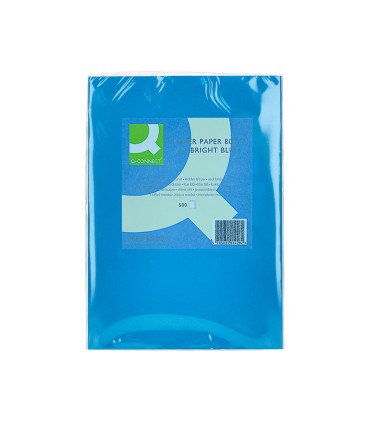 Papel color q connect din a4 80gr azul intenso paquete de 500 hojas