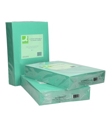 Papel color q connect din a4 80 gr verde paquete de 500 hojas