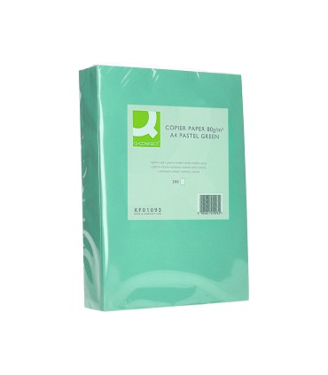 Papel color q connect din a4 80 gr verde paquete de 500 hojas