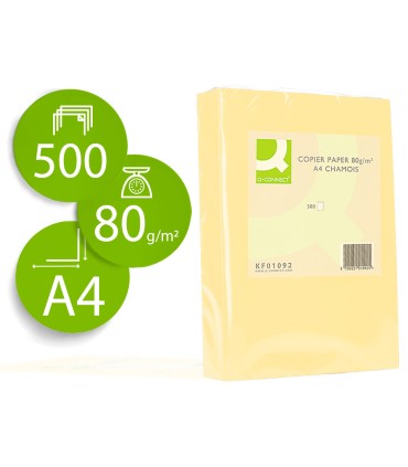 Papel color q connect din a4 80gr champagne paquete de 500 hojas