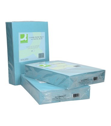 Papel color q connect din a4 80gr celeste paquete de 500 hojas