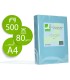 Papel color q connect din a4 80gr celeste paquete de 500 hojas