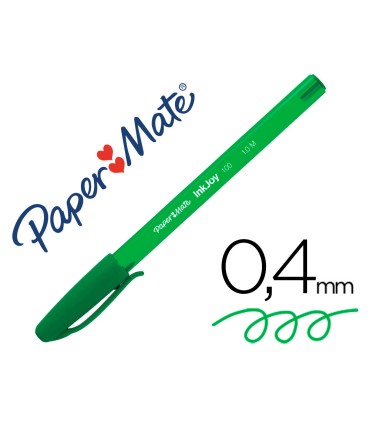 Boligrafo paper mate inkjoy 100 punta media trazo 1 mm verde