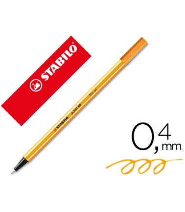 Rotulador stabilo punta de fibra point 88 naranja neon