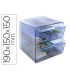 Archicubo archivo 2000 4 cajones organizador modular plastico azul transparente 190x150x150 mm