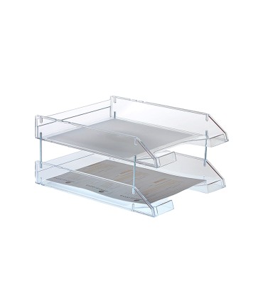 Bandeja sobremesa archivo 2000 plastico transparente cristal 340x260x60 mm