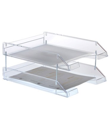 Bandeja sobremesa archivo 2000 plastico transparente cristal 340x260x60 mm