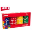 Gomets apli figuras surtidas t amaño xl pack de 4 rollos colores surtidos 5428 unidades