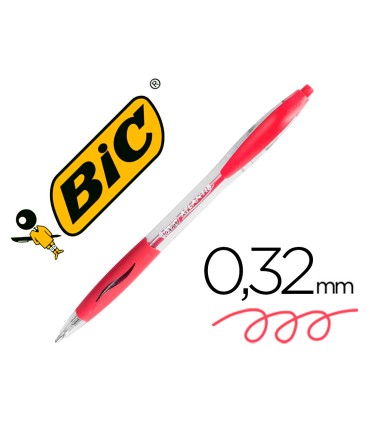 Boligrafo bic atlantis rojo retractil tinta aceite punta de 1 mm