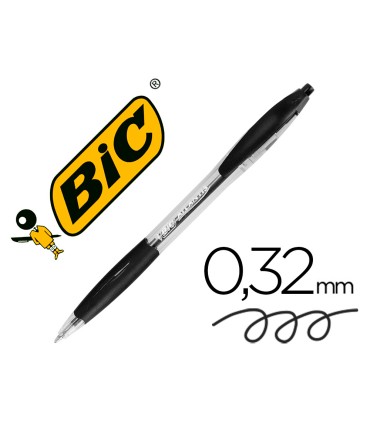 Boligrafo bic atlantis negro retractil tinta aceite punta de 1 mm