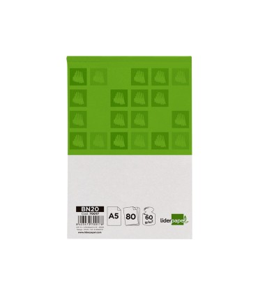 Bloc notas liderpapel liso a5 80 hojas 60 g m2 perforado sin tapa