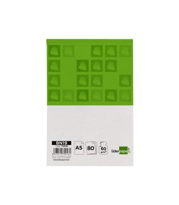 Bloc notas liderpapel cuadro 4 mm a5 80 hojas 60 g m2 perforado sin tapa