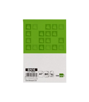 Bloc notas liderpapel liso a7 80 hojas 60 g m2 perforado sin tapa