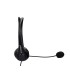 Auricular q connect biaural diadema con microfono y control de volumen conexion usb color negro