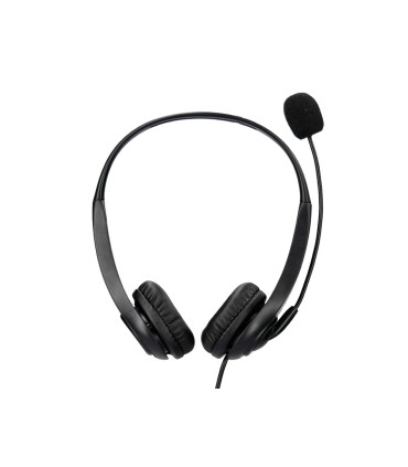 Auricular q connect biaural diadema con microfono y control de volumen conexion usb color negro