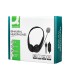 Auricular q connect biaural diadema con microfono y control de volumen conexion usb color negro