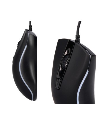 Raton q connect gaming optico con cable 800 1200 1600 dpi 4 botones iluminacion led negro