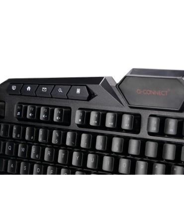 Set teclado y raton q connect gaming con cable e iluminacion led color negro