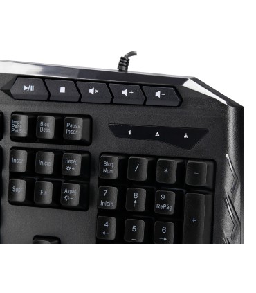 Set teclado y raton q connect gaming con cable e iluminacion led color negro