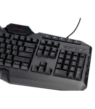 Set teclado y raton q connect gaming con cable e iluminacion led color negro