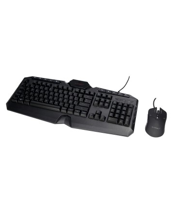 Set teclado y raton q connect gaming con cable e iluminacion led color negro