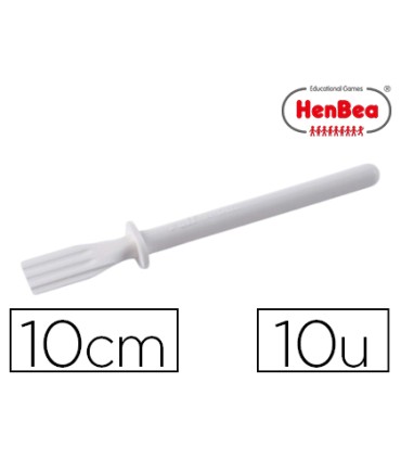 Pincel henbea para cola blanca de plastico flexible 10 cm largo bolsa de 10 unidades